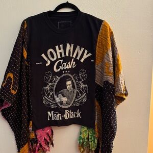 Johnny Cash Graphic Black Women's Top